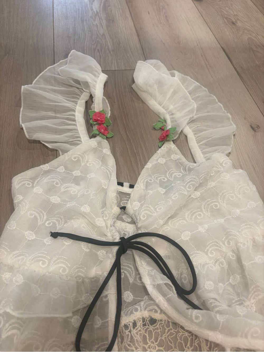 Free People Selena Maxi Top - Sheer Cream Lace - Picture 10 of 16